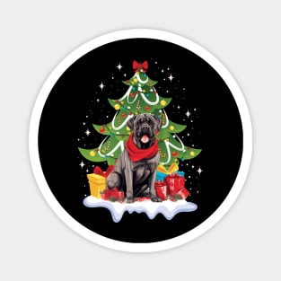 Merry Christmas Tree With Cane Corso Dog Magnet